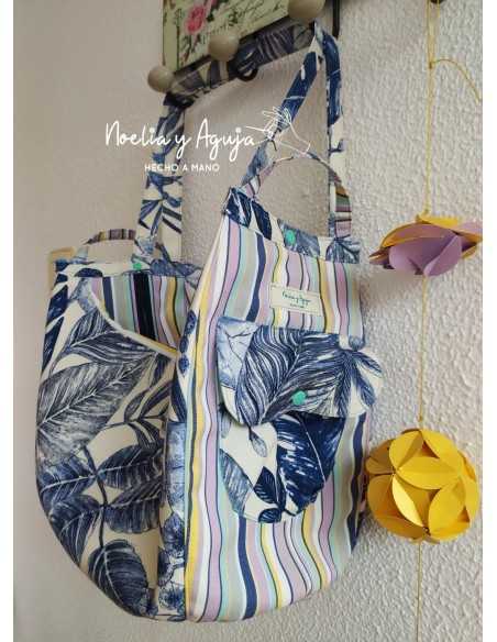 BOLSO-MOCHILA Rayas (tejido hidrófugo)