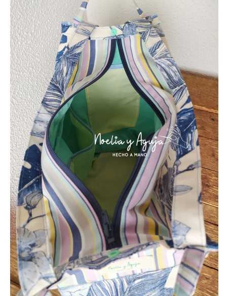 BOLSO-MOCHILA Rayas (tejido hidrófugo)