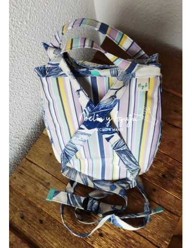 BOLSO-MOCHILA Rayas (tejido hidrófugo)
