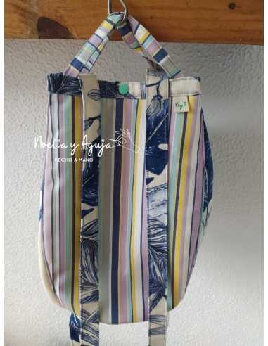 BOLSO-MOCHILA Rayas (tejido hidrófugo)