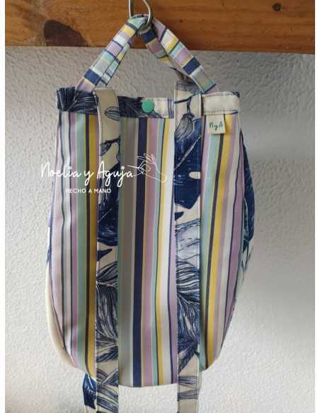 BOLSO-MOCHILA Rayas (tejido hidrófugo)